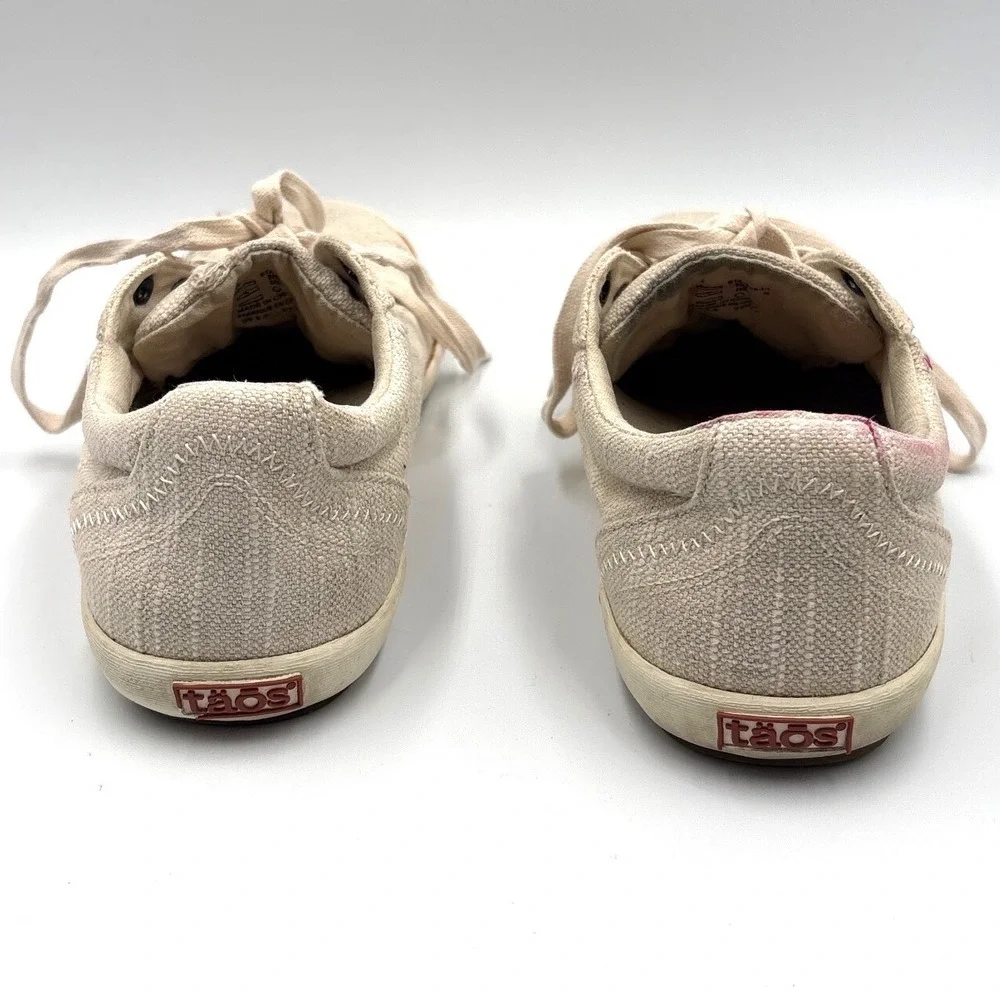 Taos Star Canvas Sneakers Womens 8.5 Oatmeal Beige Low Top Lace Up‎ STA-12844